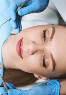 Woman relaxed at the dentist